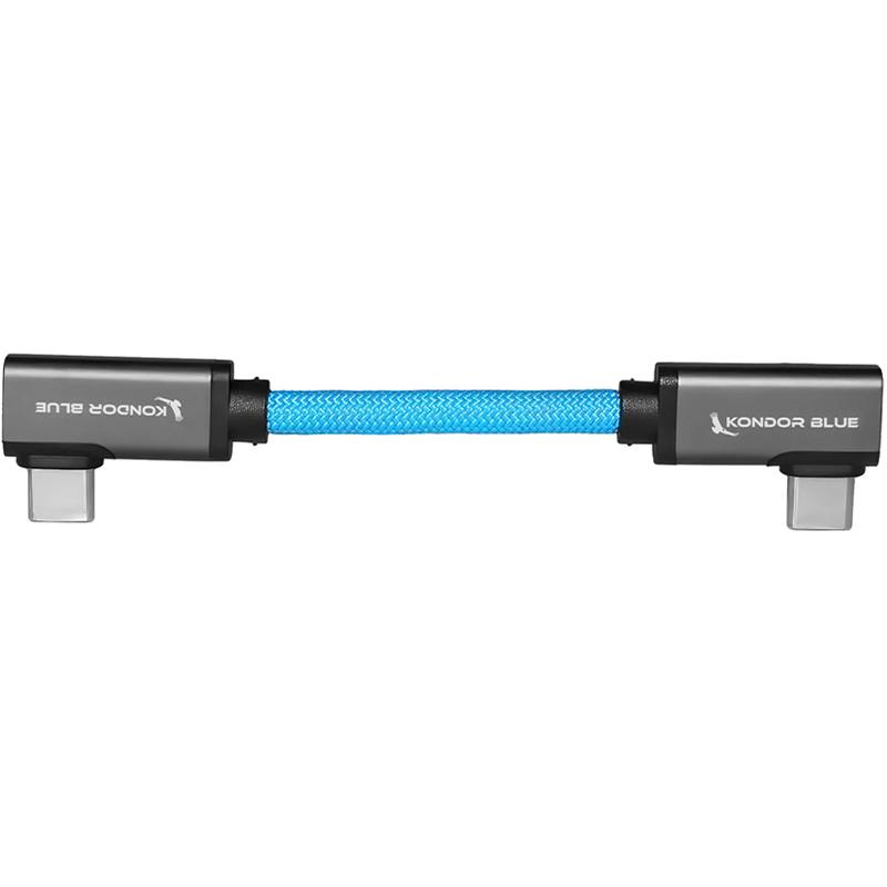 Kondor Blue 4” USB-C 3.2 Dual Right Angle Cable